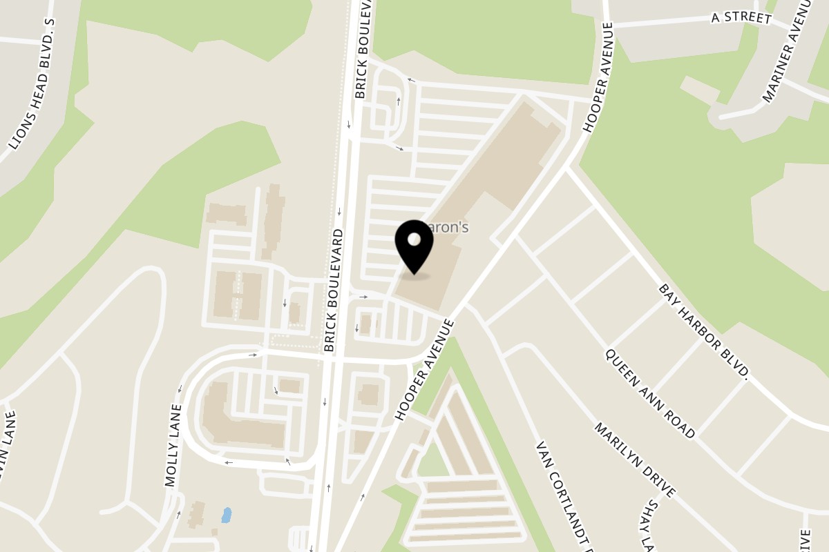 Map showing the location of Spanish Potato Grill on 55 Brick Blvd in Brick Township